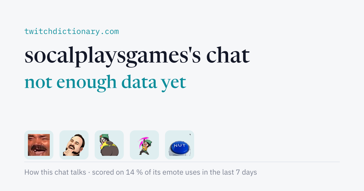 socalplaysgames's chat personality card