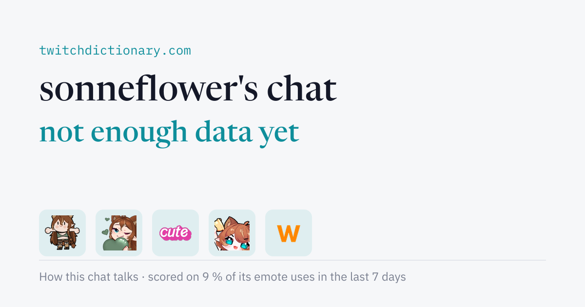 sonneflower's chat personality card