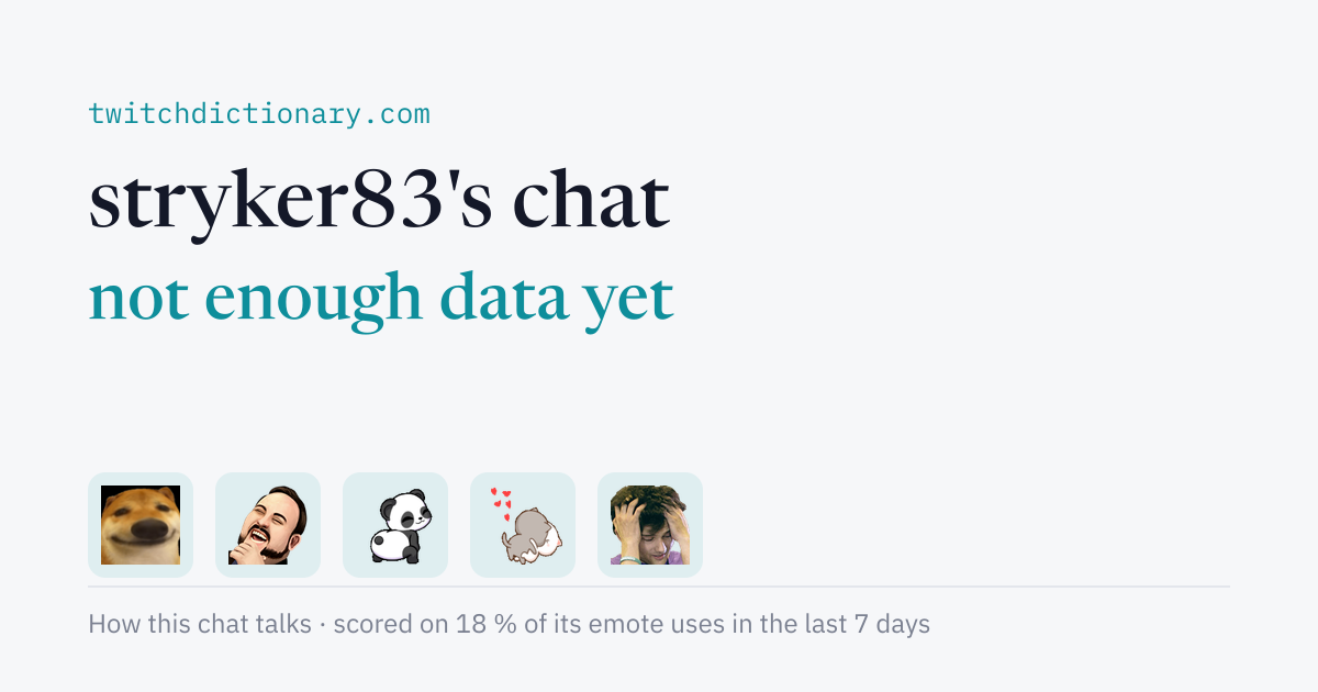 stryker83's chat personality card