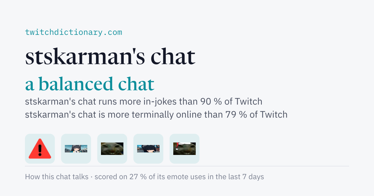 stskarman's chat personality card