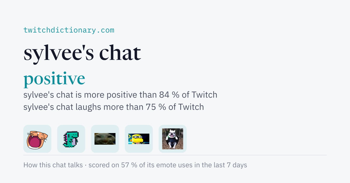 sylvee's chat personality card