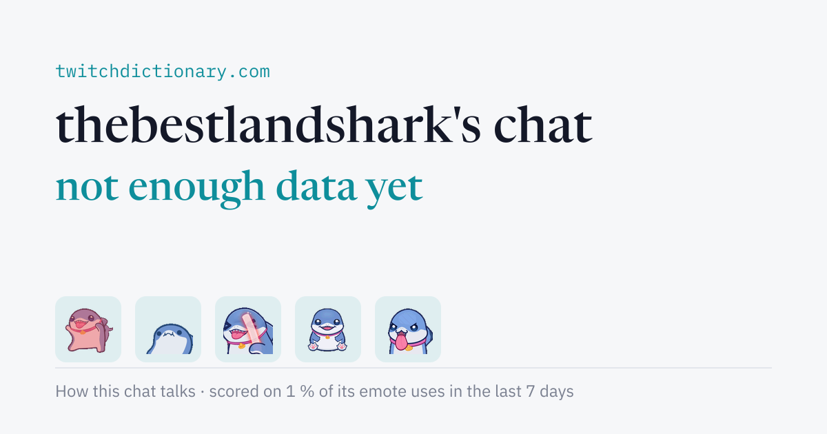 thebestlandshark's chat personality card