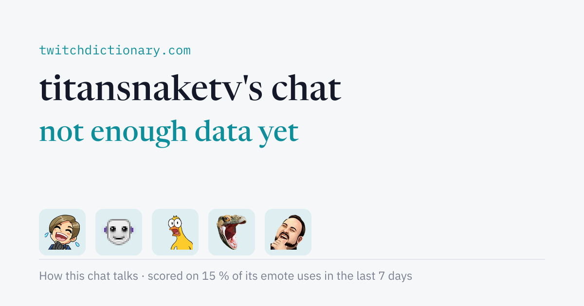 titansnaketv's chat personality card