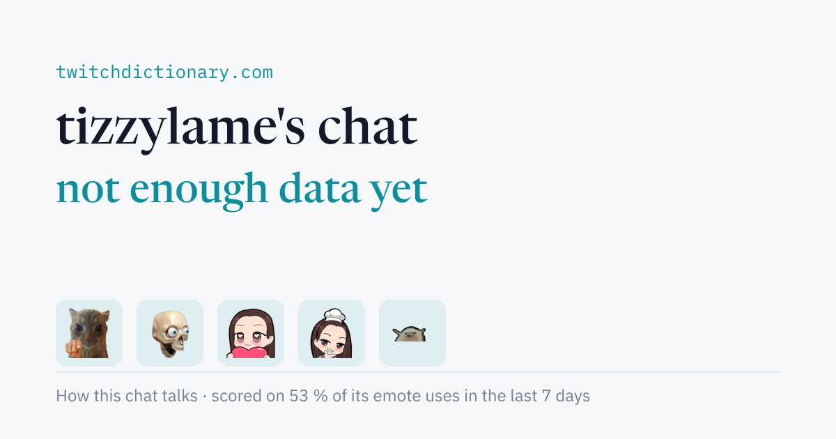 tizzylame's chat personality card