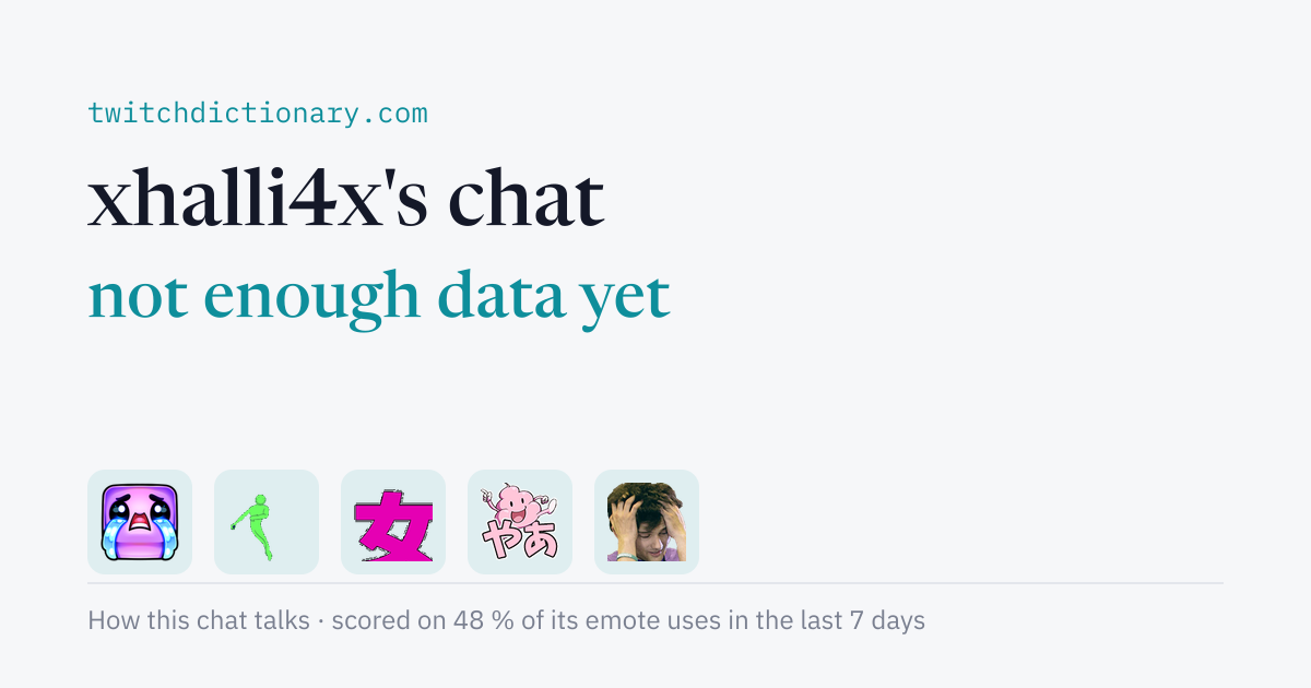 xhalli4x's chat personality card